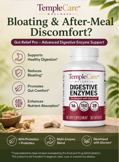 TempleCare™ Gut Relief Pro — Digestive Enzyme