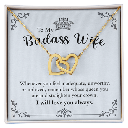 To My Badass Wife | Interlocking Hearts necklace