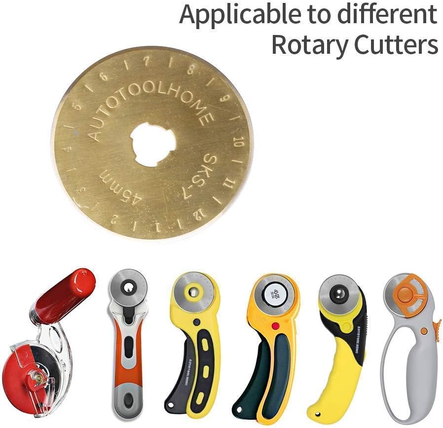 "Elite Titanium-Coated Rotary Blades – 45mm, 10 Replacement Blades