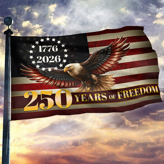 Old Eagle 250 Years Freedom Flag