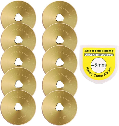 "Elite Titanium-Coated Rotary Blades – 45mm, 10 Replacement Blades