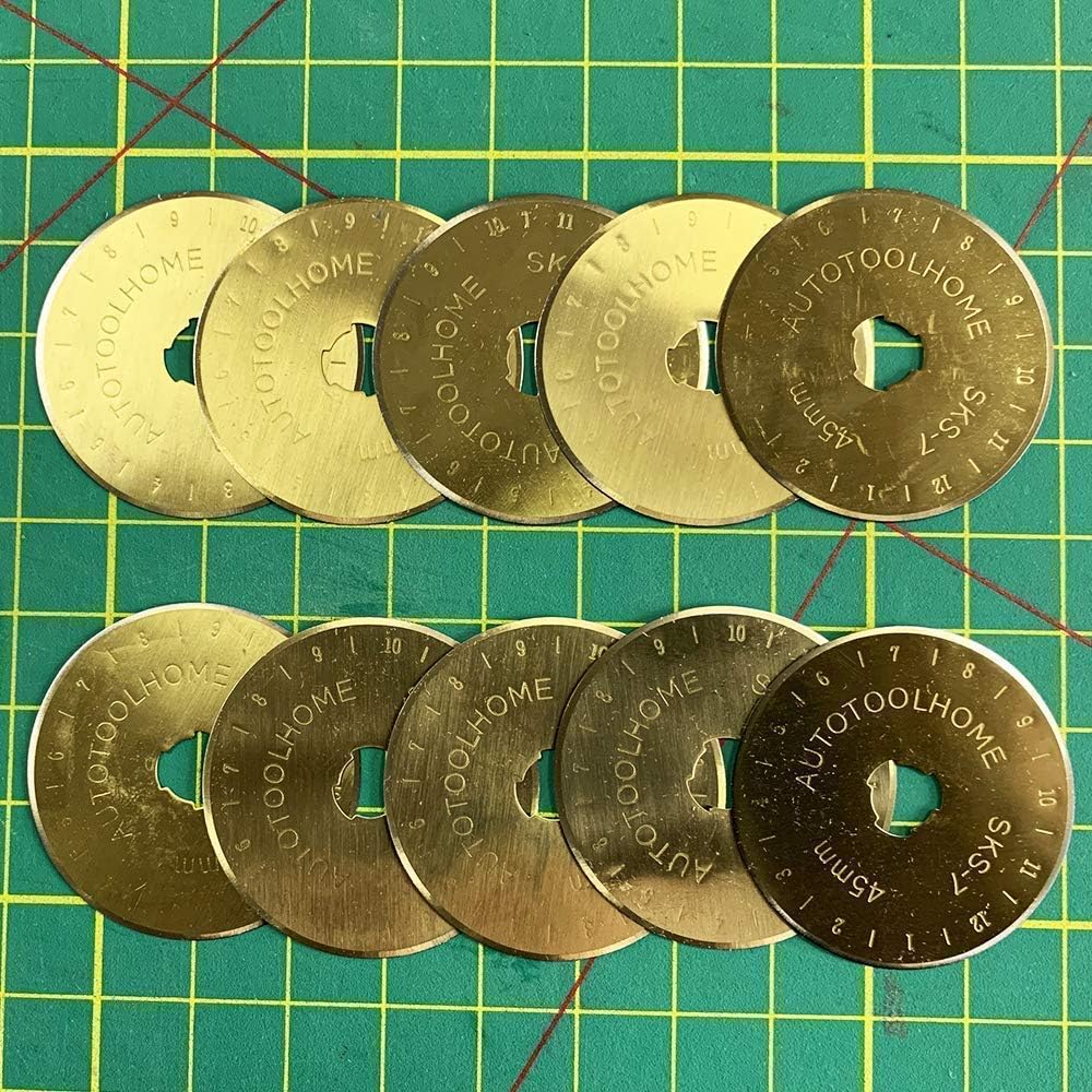 "Elite Titanium-Coated Rotary Blades – 45mm, 10 Replacement Blades