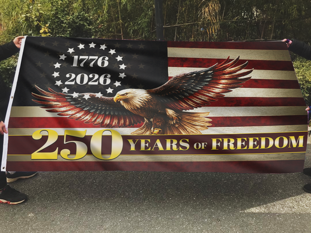 Old Eagle 250 Years Freedom Flag